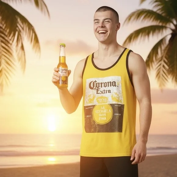 CORONA EXTRA Yellow Tank Top - Picture 2 of 6